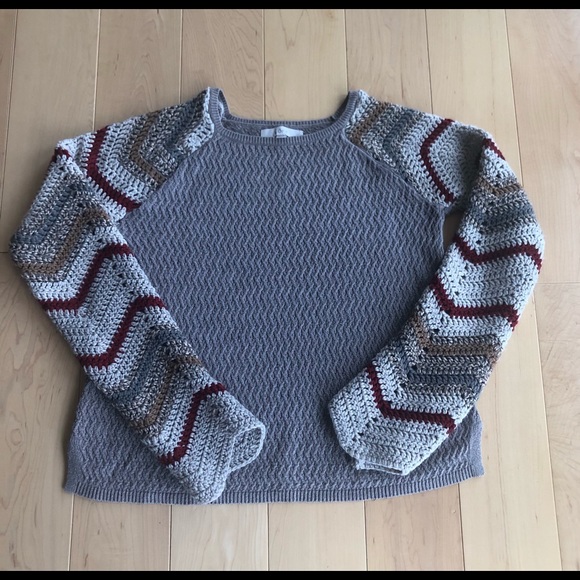 thrifted sweaters with crochet blanket sleeves - Picture 4 of 6